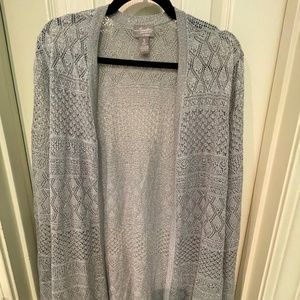 2 PIECES Silver Knit SweaterWith Silver Tank PLEASE  SEE ALL PHOTOS for tank
